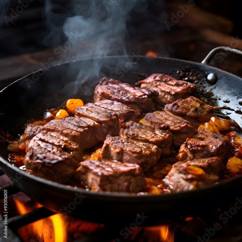 grilled meat on the grill