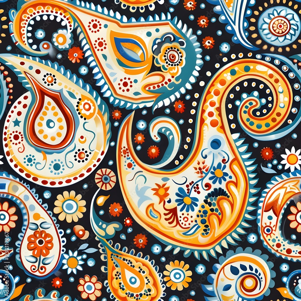 seamless pattern with paisley seamless pattern with paisley