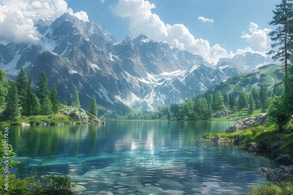 Fototapeta premium Picturesque Alpine Scenery