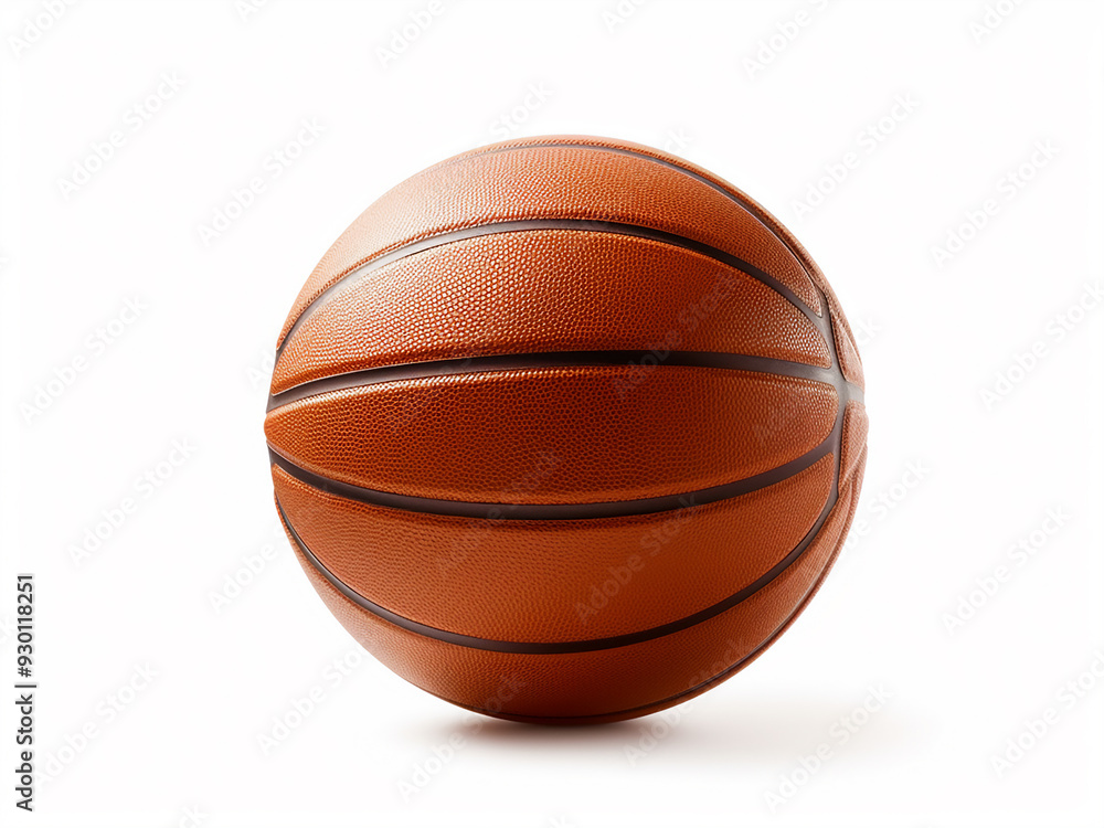 Basketball with brown and white stripes on a white background Basketball with brown and white stripes on a white background