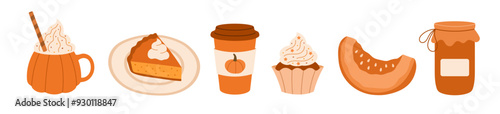 Autumn pumpkin sweets isolated on a white background