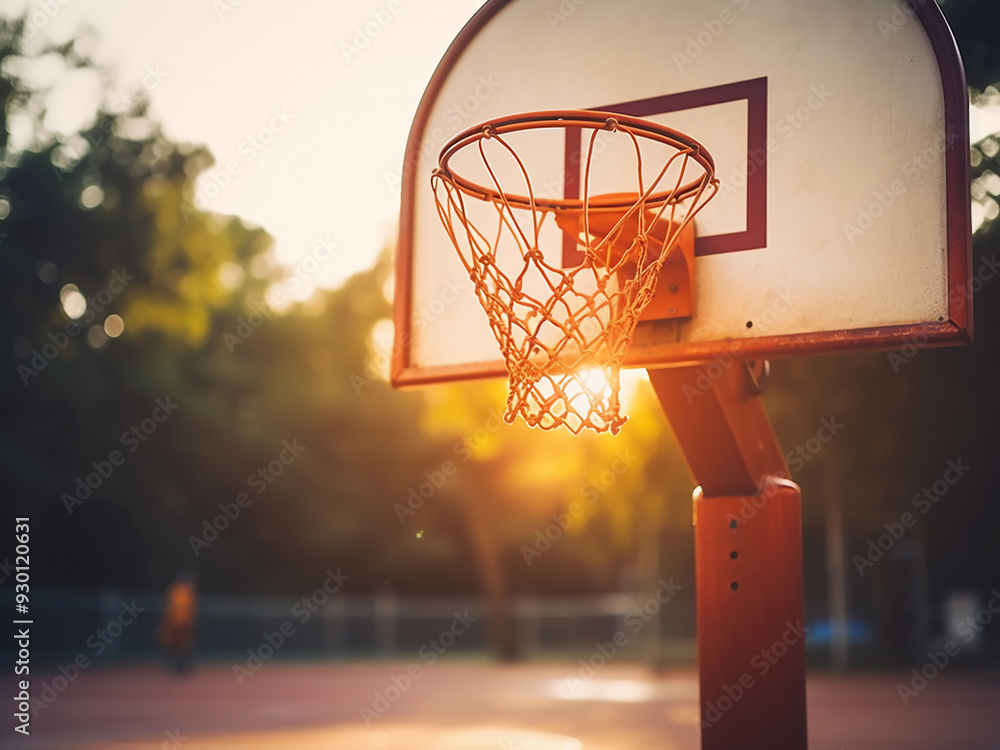 Basketball hoop stand in a retro park playground Basketball hoop stand in a retro park playground