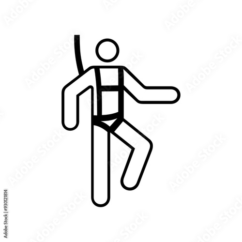ISO mandatory safety signs_wear a safety harness symbol only	