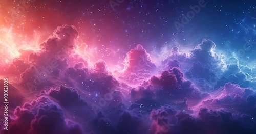 Space Clouds with Pink and Purple Hues, Vibrant Nebula Image