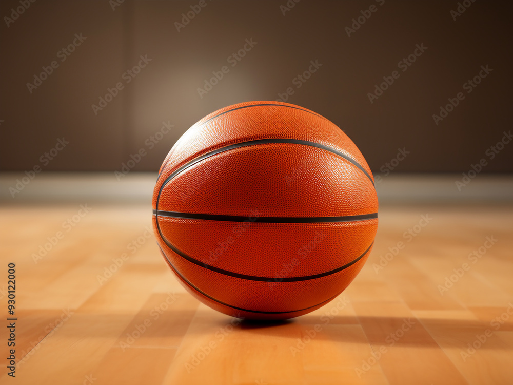 Obraz premium Orange basketball isolated on light wood, sports equipment