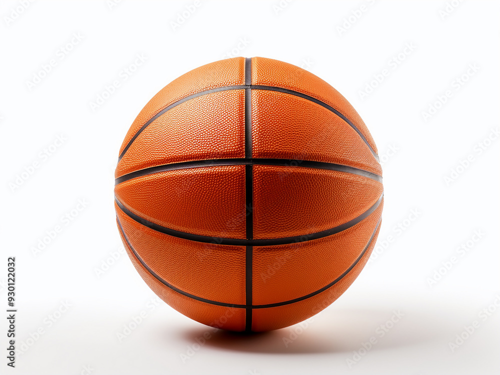 Isolated basketball on a white backdrop for sports Isolated basketball on a white backdrop for sports