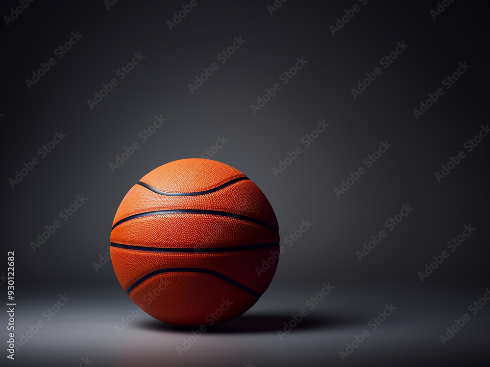 Basketball on a gray background with graphic lines Basketball on a gray background with graphic lines