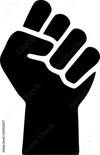 Fist black design isolated template.