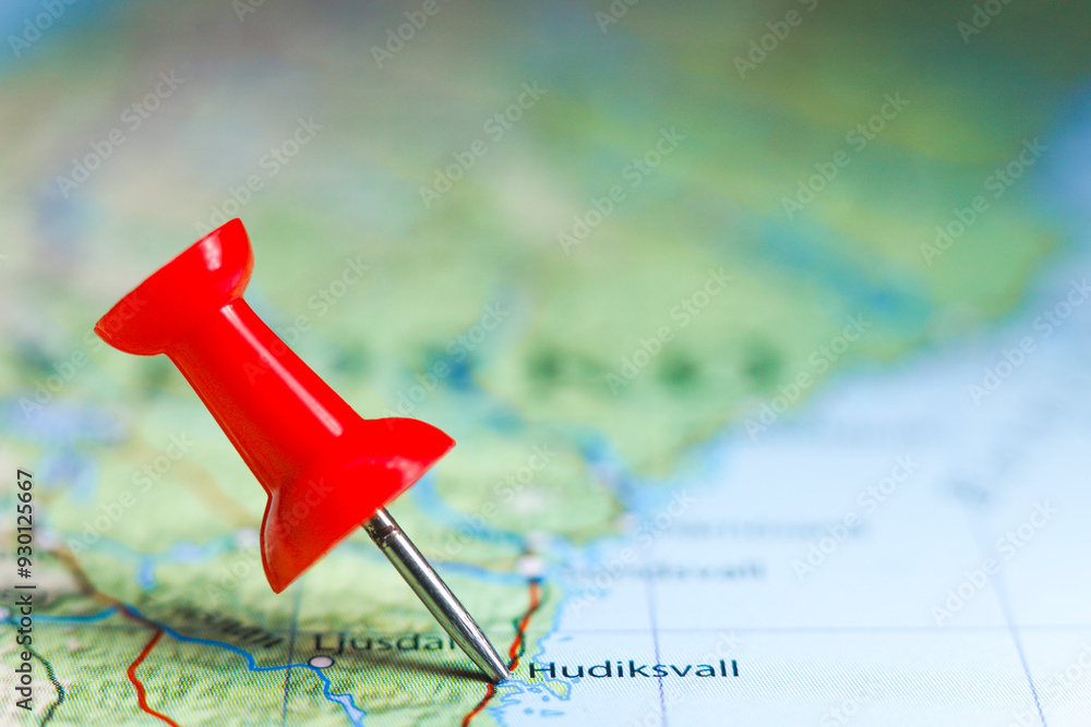 Hudiksvall, Sweden pin on map Hudiksvall, Sweden pin on map