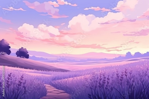 Lavender landscape backgrounds panoramic.