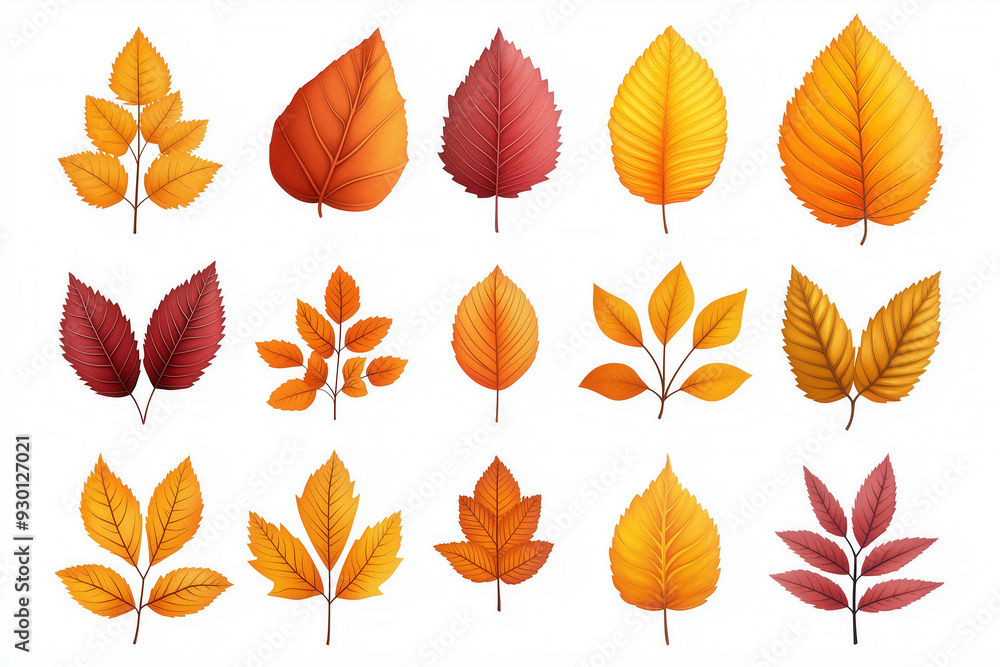 Obraz premium Autumn Leaves Vector Illustration