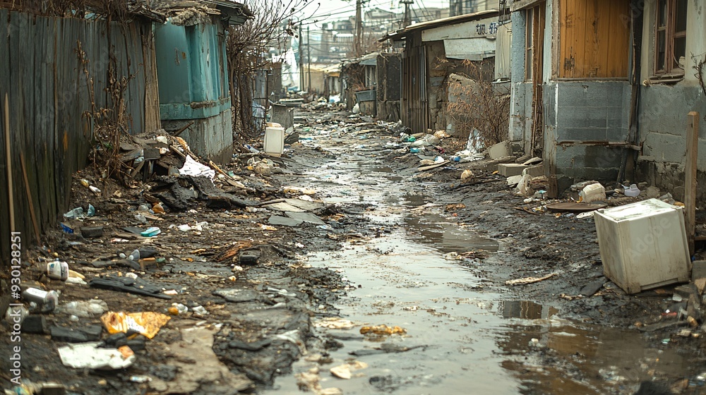 Obraz premium Neglected Hygiene - Detailed Image of Unsanitary Conditions with Copy Space for Text Overlay