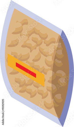 Vacuum sealed pack of cashew nuts, ideal for snack concepts, grocery shopping, and healthy eating