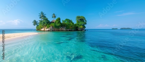  A small island in the middle of the ocean, home to a solitary house