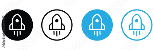 rocket icons set. flat design icon, boost sign vector illustration.
