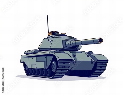 cartoon tank with a turret on top.