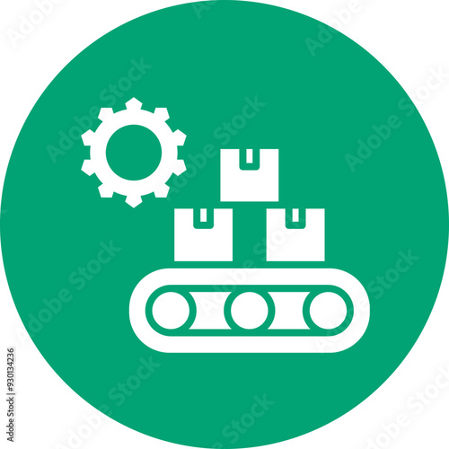 Manufacturing glyph circle icon