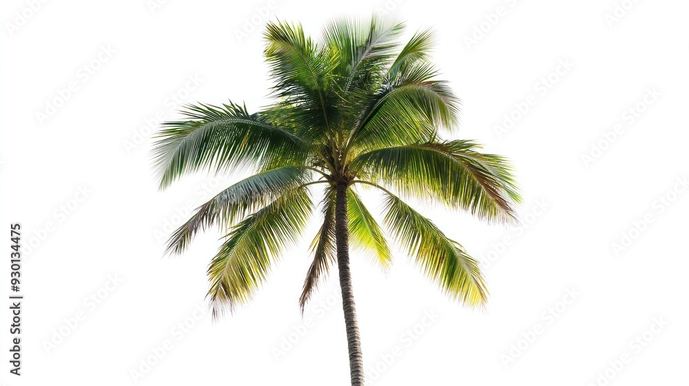 Fototapeta premium Isolated Palm Tree on a White Background
