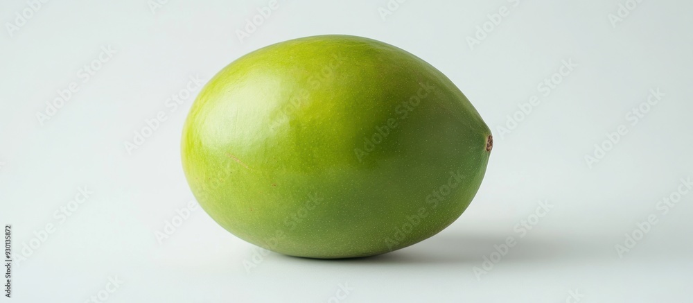 Obraz premium Green Mango on a White Background