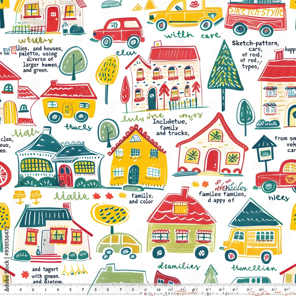 pattern with houses pattern with houses