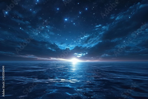 Night starry sky in Ocean ocean backgrounds outdoors.