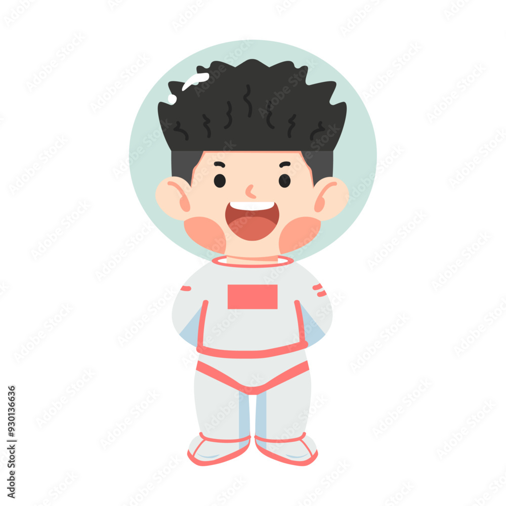 Cartoon boy astronaut in flat style Cartoon boy astronaut in flat style