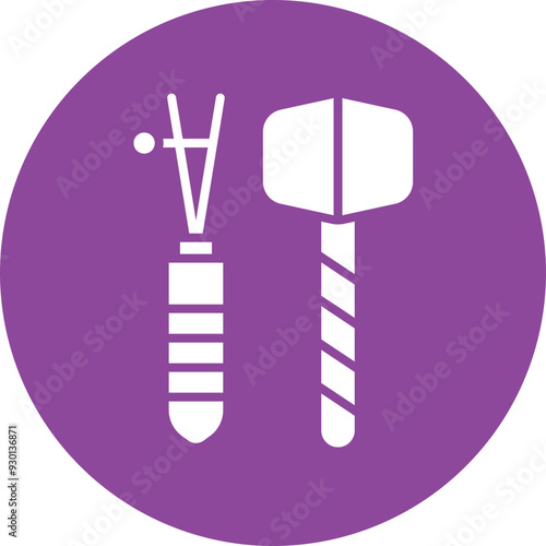 Leatherworking Tools glyph circle icon