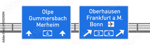 Autobahn A4, Hinweisschild, Nachbildung, Vektorgrafik