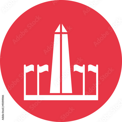 Washington Monument glyph circle icon