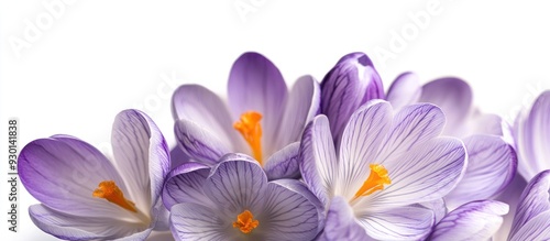 Close-up of Delicate Purple Crocuses