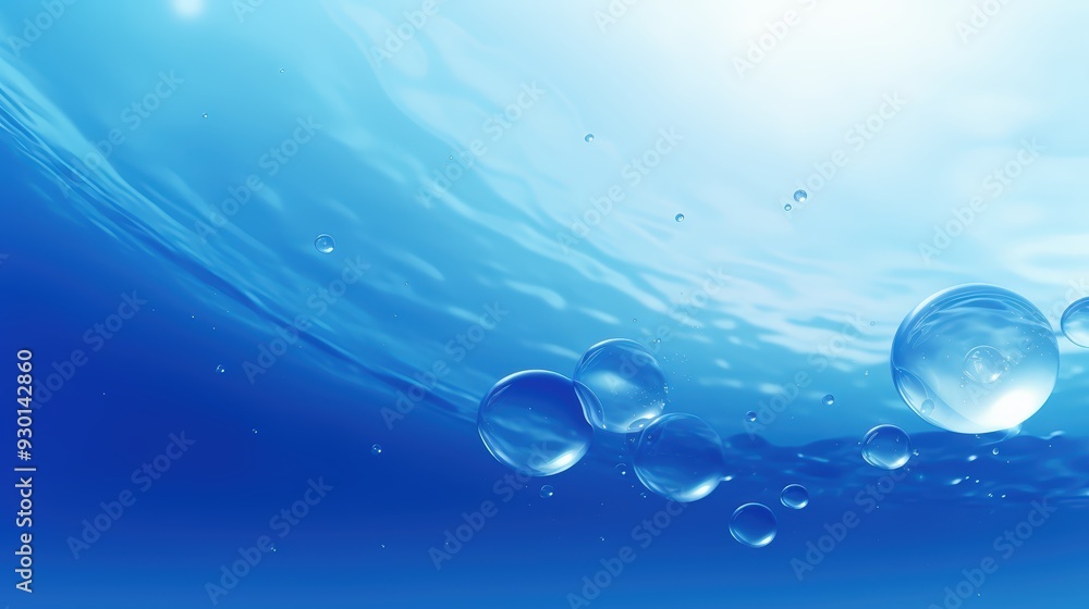 Bubbles in blue water Bubbles in blue water