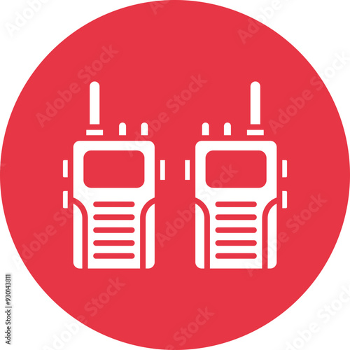 Walkie talkie glyph circle icon
