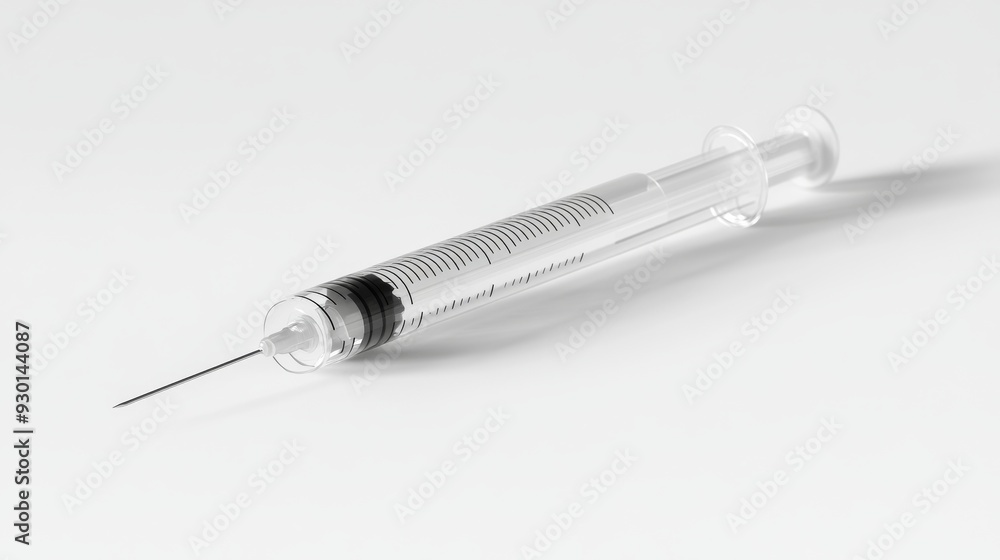 Single use syringe. Plastic insulin syringe. Single use syringe. Plastic insulin syringe.