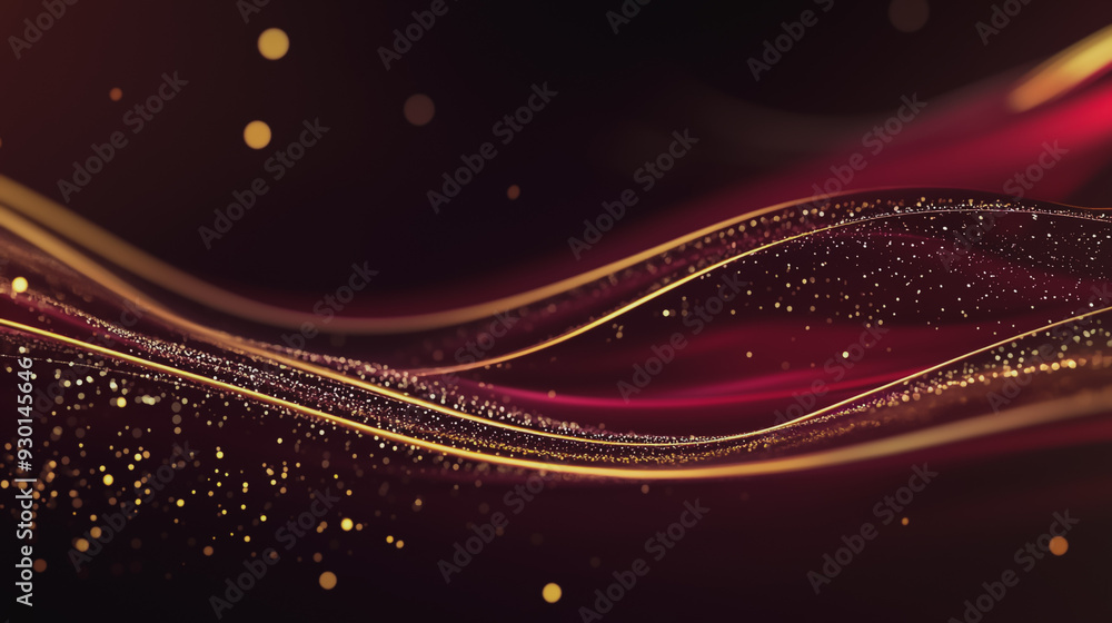 Obraz premium Abstract digital background electromagnetic wave background Innovation digital wave, information technology background and luxury background with golden line decoration and curve light effect
