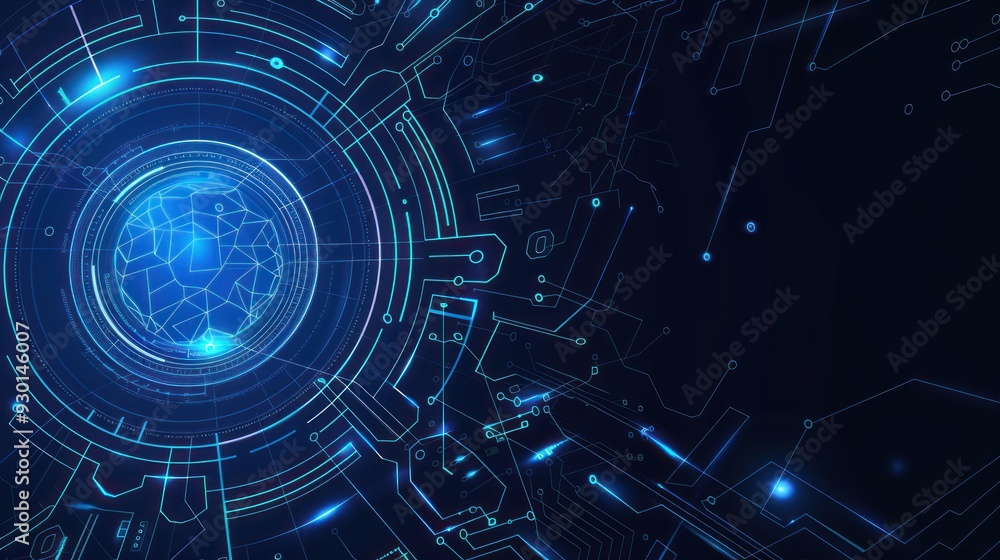 Abstract Technological Background with Glowing Lines Abstract Technological Background with Glowing Lines