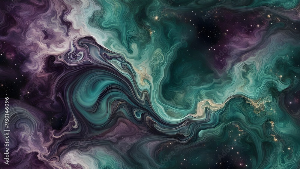 Abstract Cosmic Nebula with Swirling Colors and Stardust Abstract Cosmic Nebula with Swirling Colors and Stardust