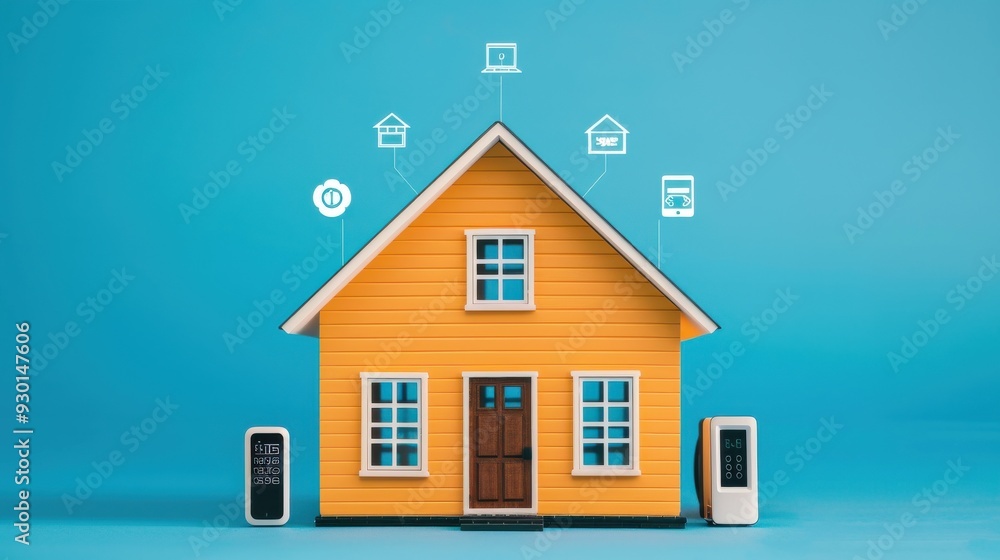 Smart Home Concept with Connected Devices Smart Home Concept with Connected Devices