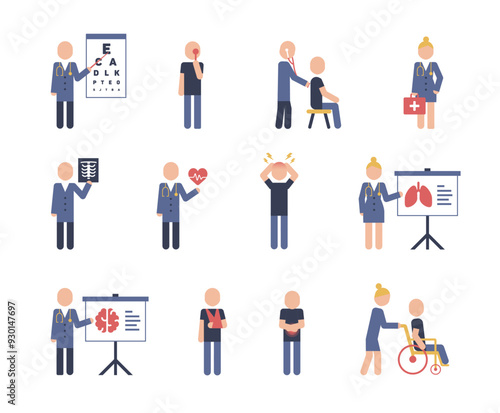 Hospital icon, black isolated icon with medical cross and person in bed symbols color editable