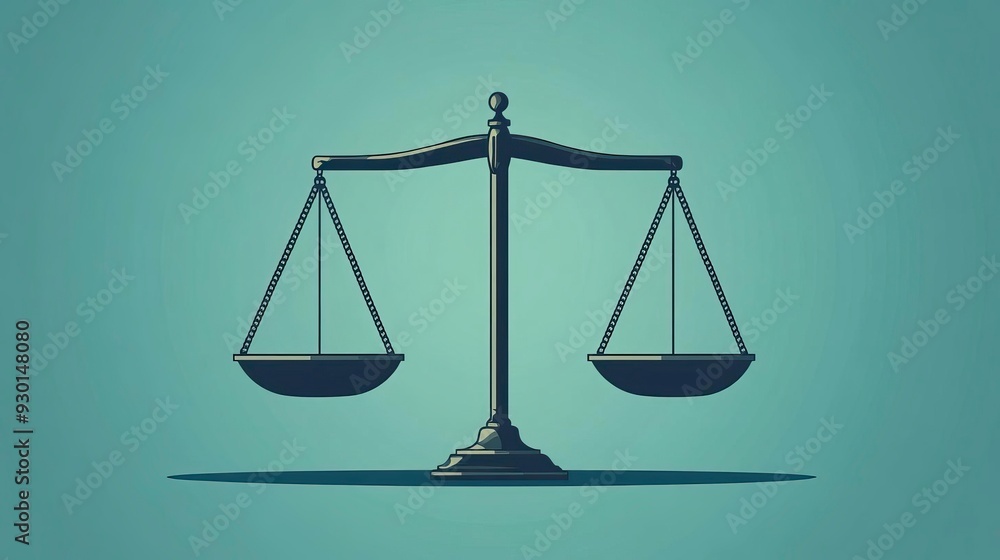 An elegant illustration of a balanced scale symbolizing justice and fairness in legal matters and ethical considerations. An elegant illustration of a balanced scale symbolizing justice and fairness in legal matters and ethical considerations.
