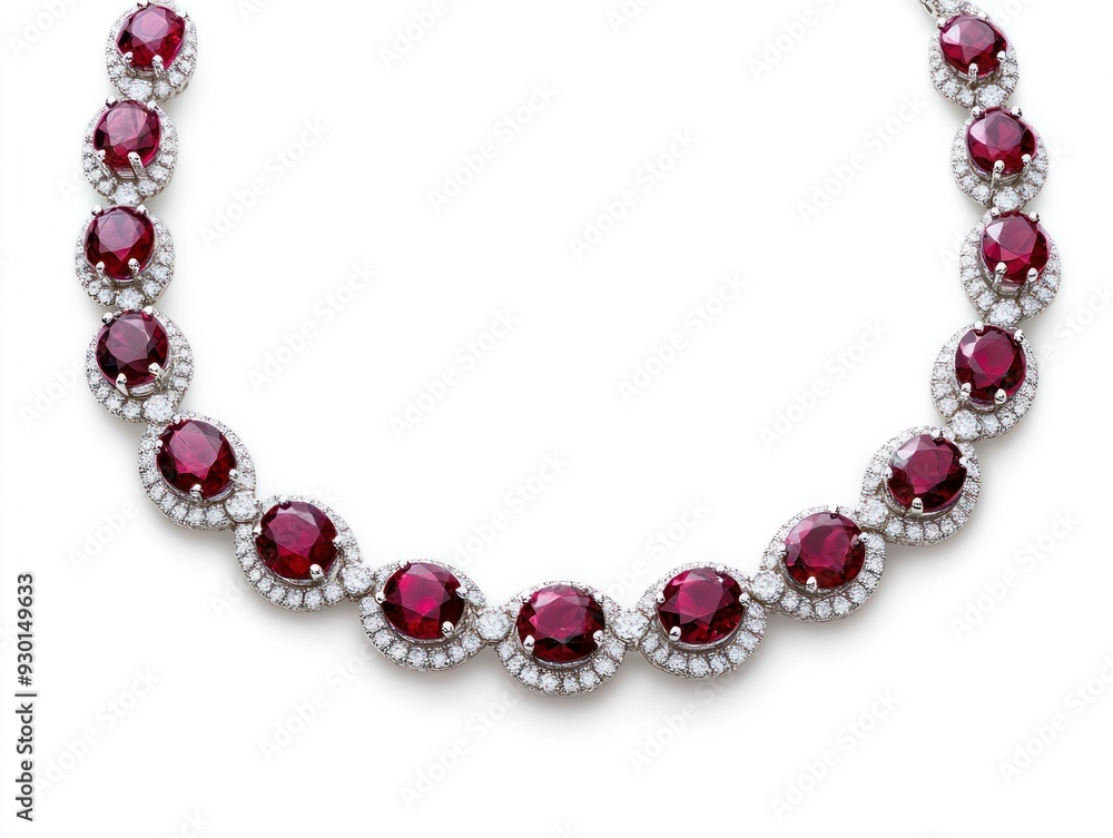 Obraz premium Elegant Ruby and Diamond Necklace