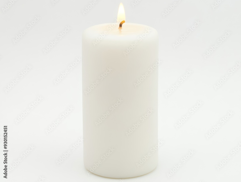 Modern White Pillar Candle Modern White Pillar Candle