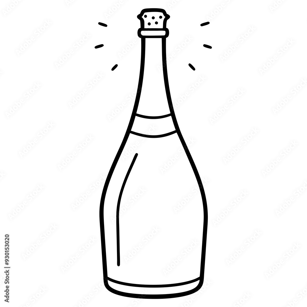 A bottle of champagne art vector illustration A bottle of champagne art vector illustration
