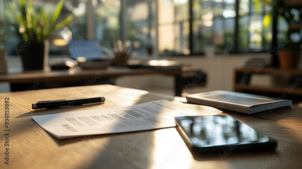 Smartphone camera capturing a close-up image of a document, with natural lighting and a minimalist desk setting Smartphone camera capturing a close-up image of a document, with natural lighting and a minimalist desk setting