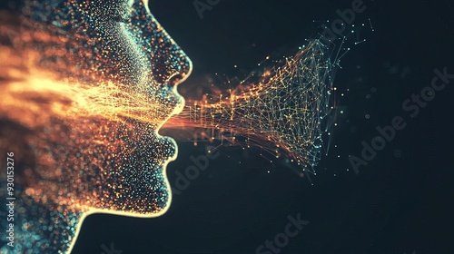AI speaks letters, text-to-speech or TTS, text-to-voice, speech synthesis applications, generative Artificial Intelligence, futuristic technology in language and communication