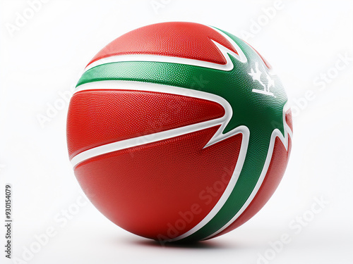 Basketball featuring the Bahraini flag on a white background photo