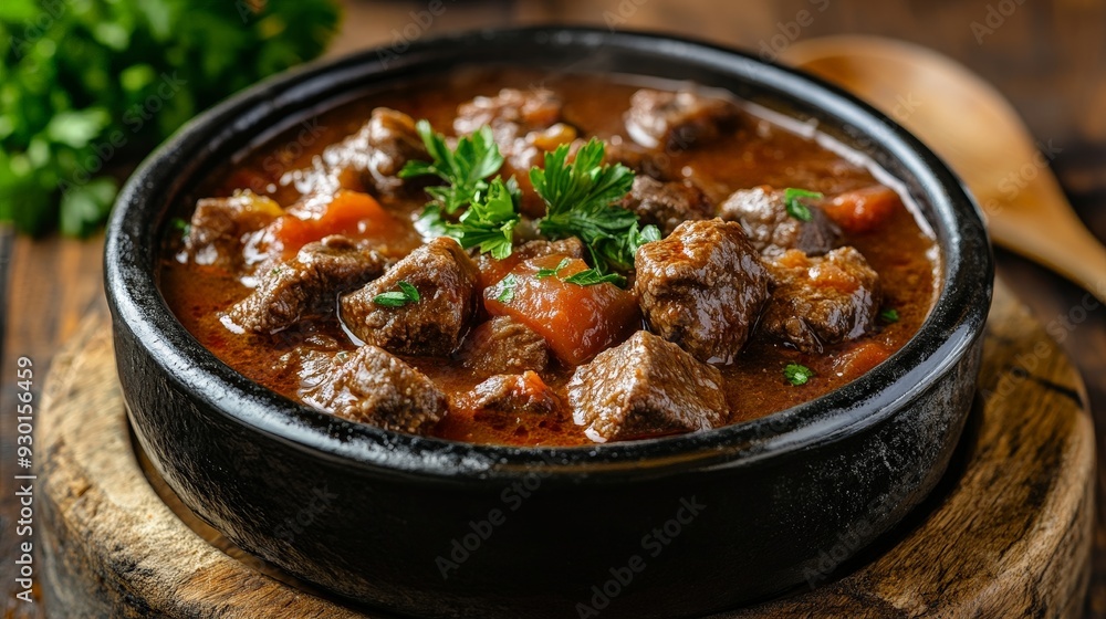 Authentic German Stew in a Rustic Kitchen Setting Authentic German Stew in a Rustic Kitchen Setting