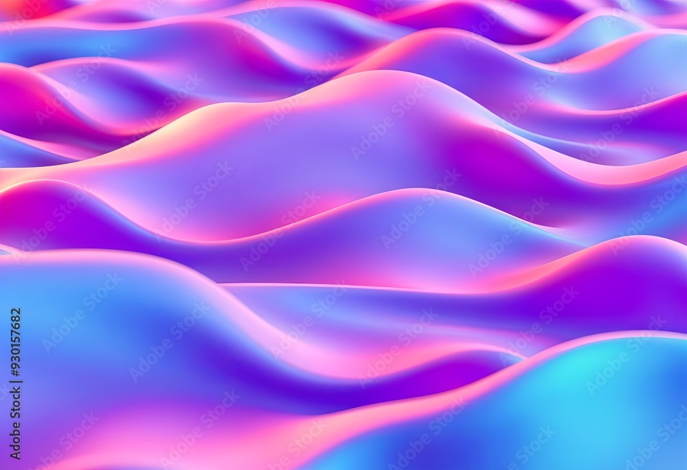 Obraz premium Dynamic 3D waves in a neon color