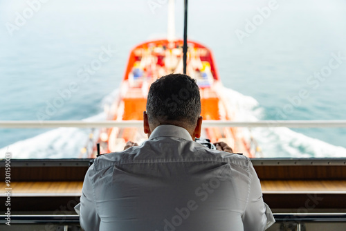 Tanker Ship Captain and Pilothouse Photo, Istanbul Turkiye (Turkey)