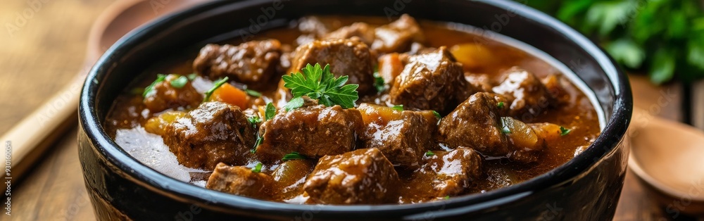 Authentic German Stew in a Rustic Kitchen Setting Authentic German Stew in a Rustic Kitchen Setting