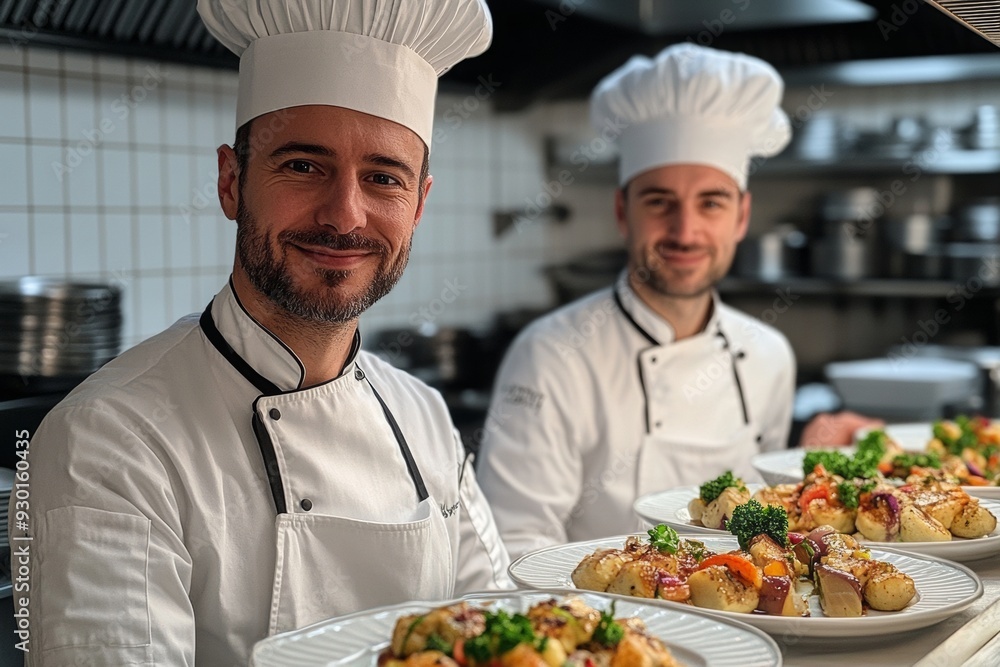 Chef cooks in the modern kitchen, AI generated Chef cooks in the modern kitchen, AI generated